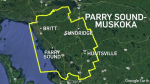 Parry Sound-Musoka riding map