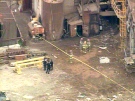 An aerial view of the scene at Triple M Metal in Brampton on Tuesday, June 9, 2009.
