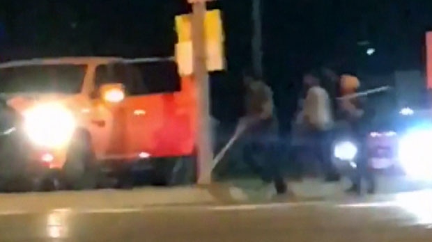 Men are seen swinging bats in viewer video of a June 20, 2018 assault submitted to CTV News Toronto.