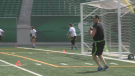 Flag Football players gathered at Mosaic Stadium for the first annual Queen City Blitz Flag Football Tournament on June 23, 2018.
