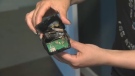 A Metchosin couple says a Tzumi Electronics Pocket Juice power bank exploded in her home, leaving a scorch mark on her floor. June 27, 2018. (CTV Vancouver Island)