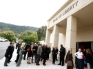 Guests arrive at David Carradine's funeral in Los Angeles, on Saturday, June 13, 2009. (AP / Matt Sayles)