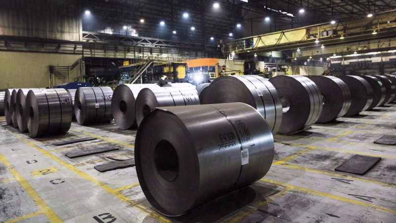 Rolls of coiled steel are seen at Canadian steel producer Dofasco in Hamilton Ont., Tuesday, March 13, 2018. (Tara Walton / THE CANADIAN PRESS)