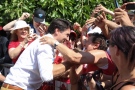 Prime Minister Justin Trudeau greets Canadians decked out in red and white on July 1, 2018 in Leamington, Ont.
(@JustinTrudeau / Twitter)