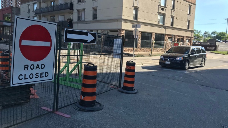 Ouellette Avenue in Windsor is under construction on July 6, 2018. (Angelo Aversa / CTV Windsor)