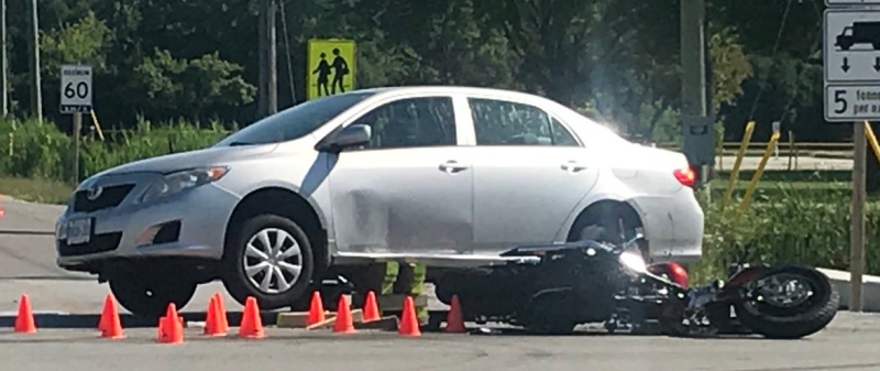 Townline Road closes from Howard to Villanova HS from a fatal crash involving a motorcycle on Monday, July 09, 2018. ( Rich Garton / CTV Windsor )