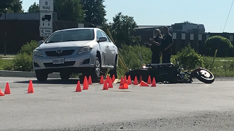 Fatal motorcycle accident in Amherstburg on July 9, 2018. (Rich Garton / CTV Windsor)