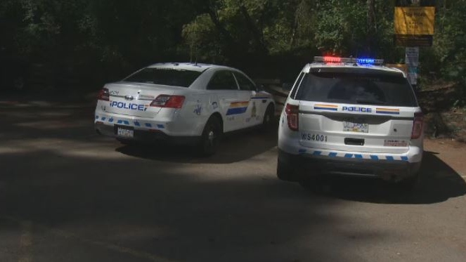 Officers cordoned off the north end of Thetis Lake and confirmed a body was recovered. July 10, 2018. (CTV Vancouver Island)