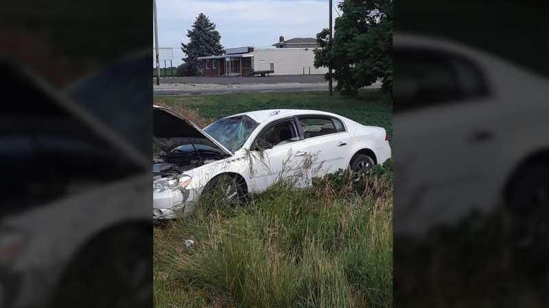Chatham-Kent OPP respond to a motor vehicle crash on Highway 40 near Countyview Line on Thursday, July 12, 2018. ( Jay Denorer / OPP )