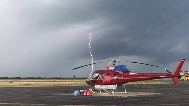 Lightning outside Sudbury Fire Management office