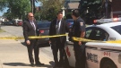 Inspectors on site following a report of an assault on Erie Street in Windsor, Ont., on Tuesday, July 17, 2018. (Bob Bellacicco / CTV Windsor)