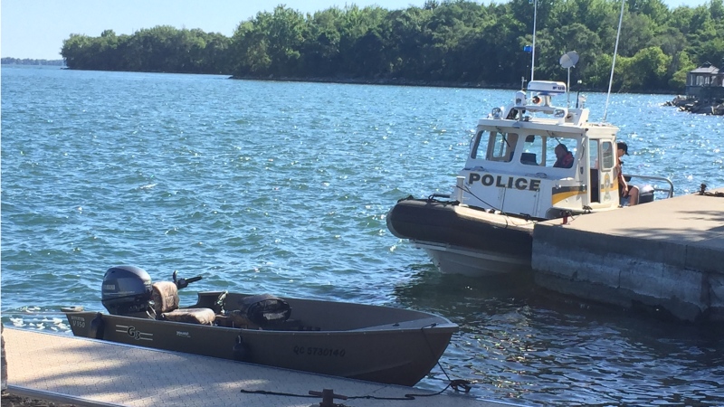 The Sureté du Quebec was searching Lac St. Louis on Wednesday July 18, 2018 for a pair of missing fishermen (CTV Montreal/JL Boulch)