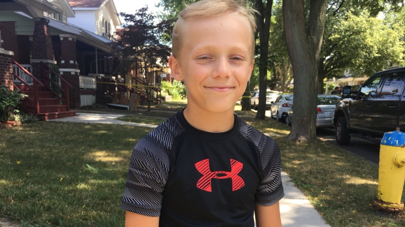 An 11-year-old boy discovered a decommissioned grenade inside his home on Gladstone Avenue in Windsor, Ont., on Thursday, July 19, 2018. (Chris Campbell / CTV Windsor)