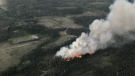 One of the dozens of new fires that broke out overnight is burning northwest of Vanderhoof. (BC Wildfire Service) 