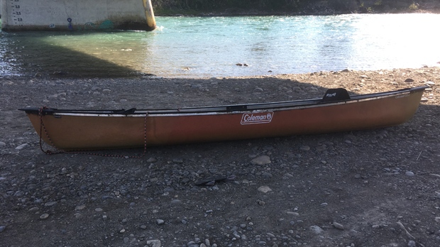 Empty canoe - Bow River