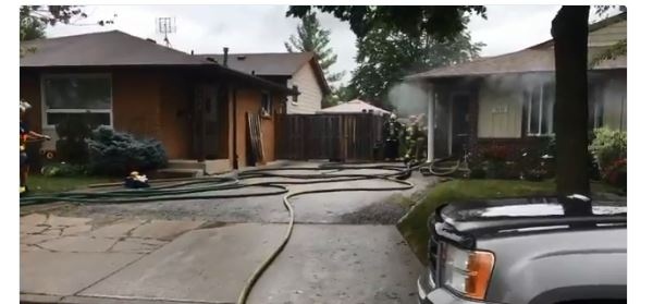 Windsor fire department battles a blaze on Elmwood