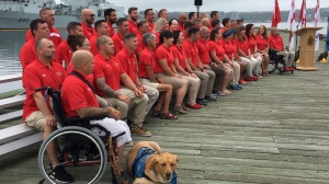 Canadian Invictus Games athletes gather for a photo in Halifax on Wednesday, July 25, 2018. THE CANADIAN PRESS/Michael MacDonald