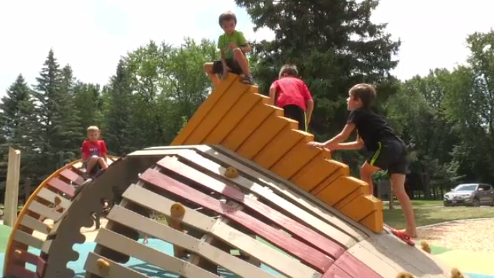 Kids on a play structure