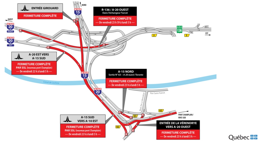 turcot closures for July 27
