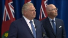 Premier Doug Ford speaks to reporters on July 27, 2018. 