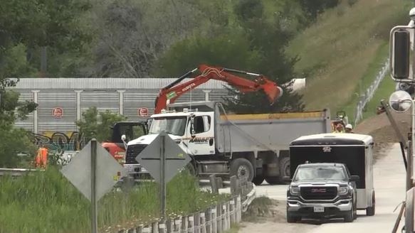 Clean up of a fuel spill in Oxford County