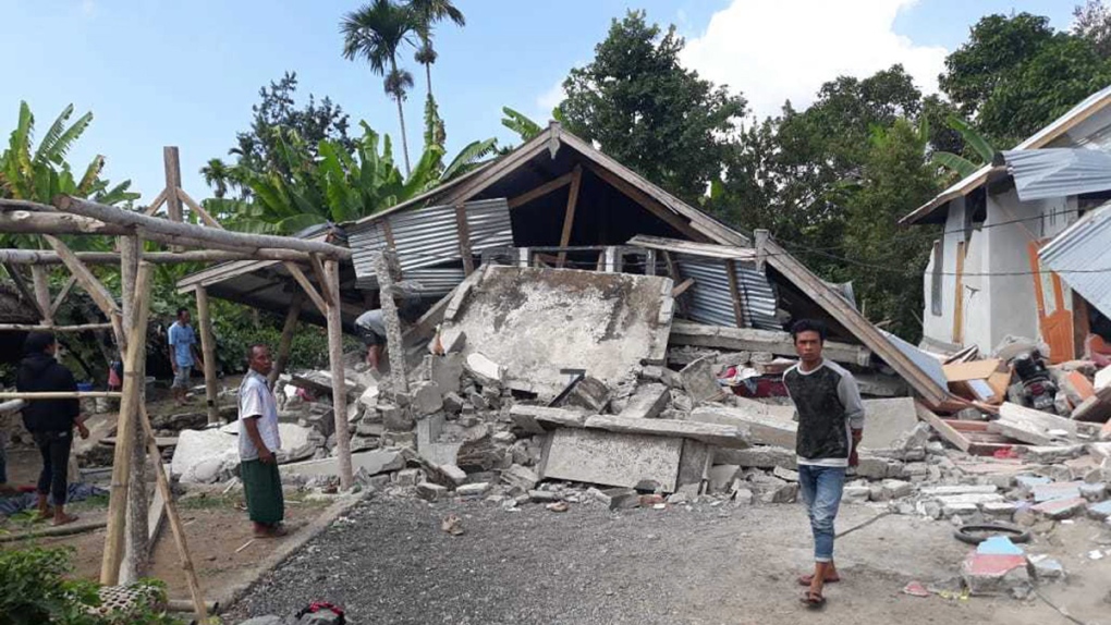 Earthquake damage in East Lombok, Indonesia