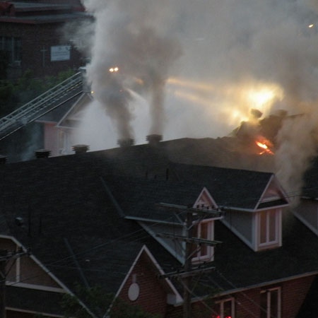 About 70 firefighters were called to battle a blaze in Centretown, Monday, June 22, 2009. Photo submitted by viewer Gary McGrogan