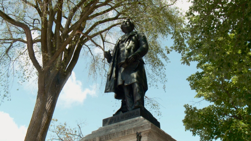 Sir John A Macdonald statue on Parliament Hill.