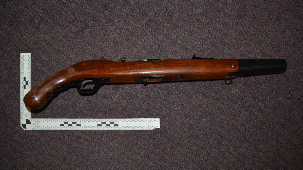 A gun seized by Stratford police