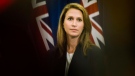 Ontario Attorney General Caroline Mulroney delivers remarks following an announcement on Ontario's cannabis retail model, in Toronto on Monday, August 13, 2018.THE CANADIAN PRESS/Christopher Katsarov