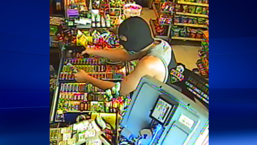 Robbery suspect in London Ont. on July 15, 2018. 