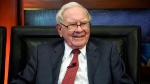 In this May 7, 2018, photo, Berkshire Hathaway Chairman and CEO Warren Buffett smiles during an interview in Omaha, Neb., with Liz Claman on Fox Business Network's "Countdown to the Closing Bell." (AP Photo/Nati Harnik)