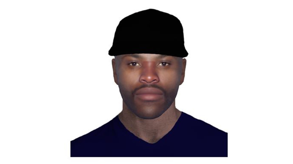 A composite image of a man police want to speak to