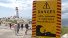 Despite warning signs, visitors are still getting too close to the dangerous coastline at Peggy's Cove.