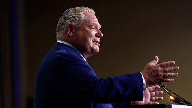Ontario Premier Doug Ford speaks  in Ottawa on Monday, Aug. 20, 2018. THE CANADIAN PRESS/Justin Tang