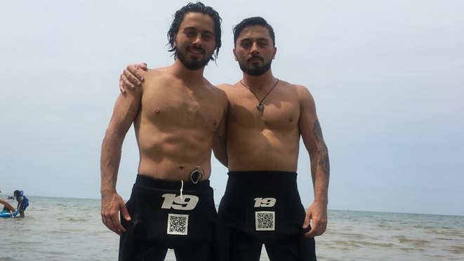 Burella twins Wasaga Beach swim