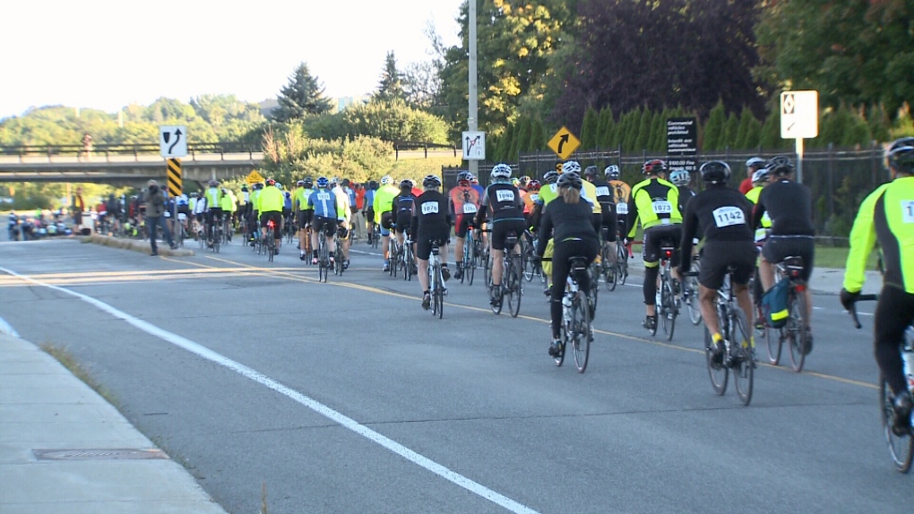Cyclists participate in The Ride