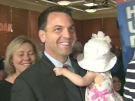 Tim Hudak celebrates his election as the new leader of Ontario's Progressive Conservatives with supporters in Markham, Ont. on Saturday, June 27, 2009.