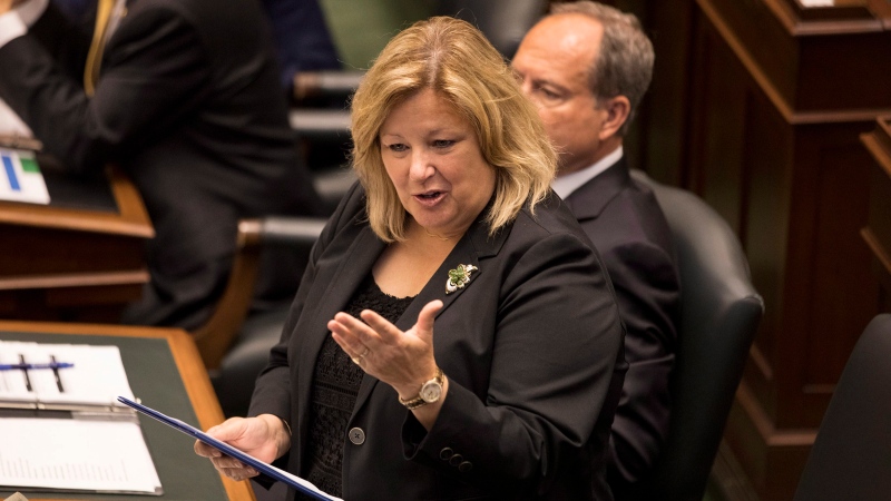 Lisa Thompson Ontario Minister for Education attends Question Period at the Ontario Legislature in Toronto, on Wednesday, September 12, 2018. THE CANADIAN PRESS/Chris Young