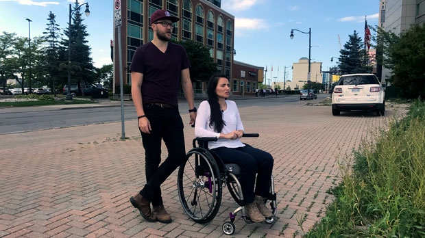Danielle Kane and her boyfriend, Jerry Pinksen, are seen in Niagara Falls on Sept. 13, 2018. (Tracy Tong/CTV News Toronto) 