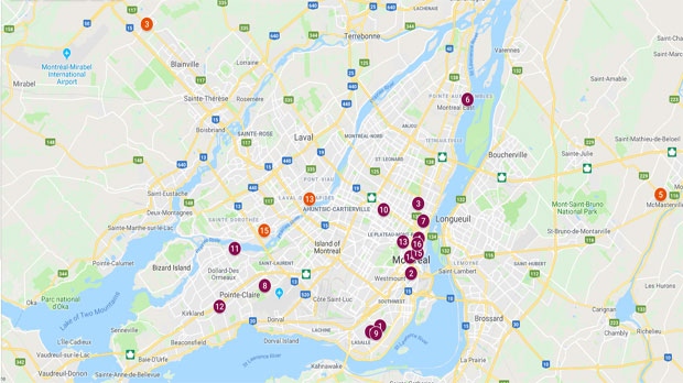 A map of Montreal's homicides in 2018