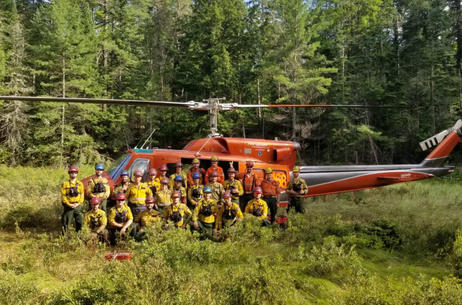 Crew fighting forest fires in northern Ontario