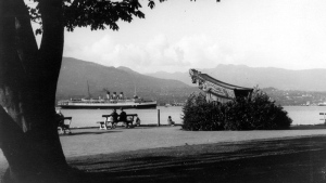 	Photos from the City of Vancouver's digital archives show Stanley Park as it was in the years after opening.
<br>
	The 405-hectare local landmark was first opened under that name by mayor David Oppenheimer on Sept. 27, 1888.
<br><br>
	Want to go back further? For more on the park's history, including its significance for local First Nations, <a href="http://www.tiki-toki.com/timeline/embed/132741/7086060175#vars!date=1791-05-24_01:32:12!" target="_blank"><strong>check out the city's interactive timeline</strong></a>.
<br><br>
A ship passes the SS Empress of Japan figurehead in Stanley Park in this photo taken between 1936 and 1938. (City of Vancouver Archives)