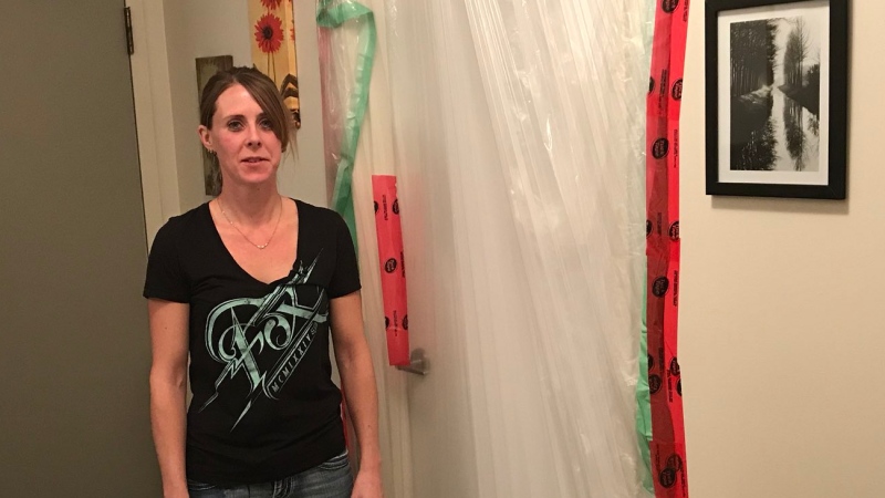 Velvet Platel says she found black mold in her apartment. (Stephanie Villella/CTV)
