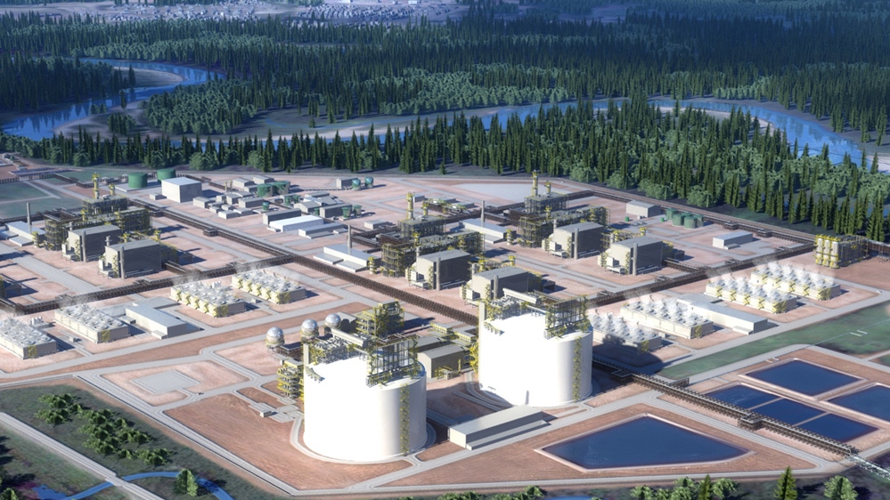 Rendering of the proposed LNG Canada facility in the Kitimat area of northwest B.C. (LNG Canada)