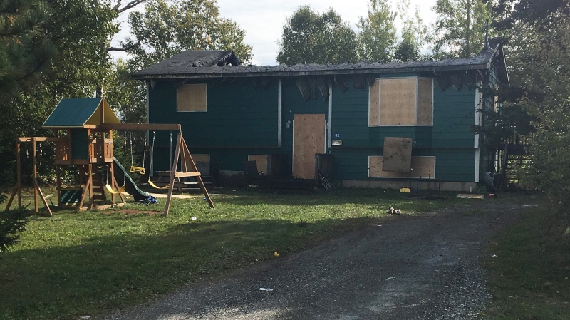A home on Pi'kuin Avenue in Membertou First Nation, N.S. has been badly damaged by fire. A family of five escaped unharmed. 
