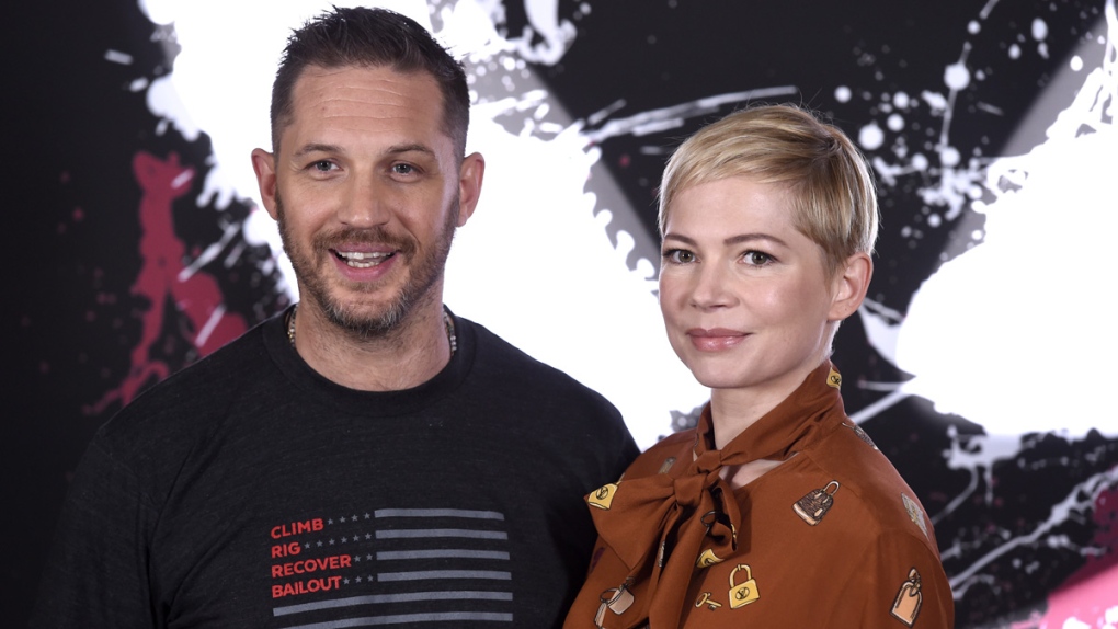Tom Hardy, left, and Michelle Williams