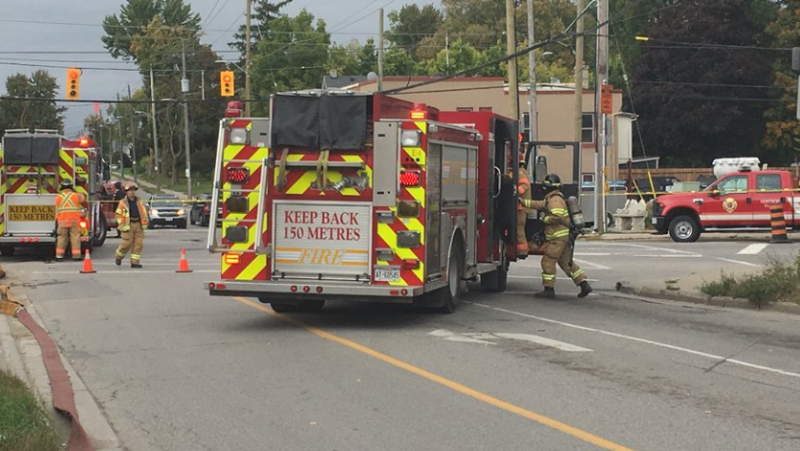 Gas leak in London Ont. on Oct. 3, 2018. (Brent Lale/CTV)