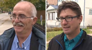 Marcel Boille (left) faces off against against incumbent Matt Allard (right) for the St. Boniface councillor seat. 