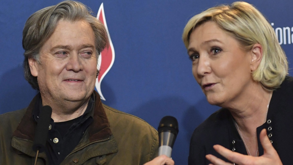 Marine Le Pen and Steve Bannon